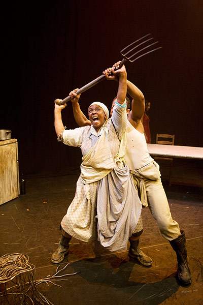 Edinburgh Festival: Bongile Mantsai as John and Thokozile Ntshinga as Christine in Mies Julie