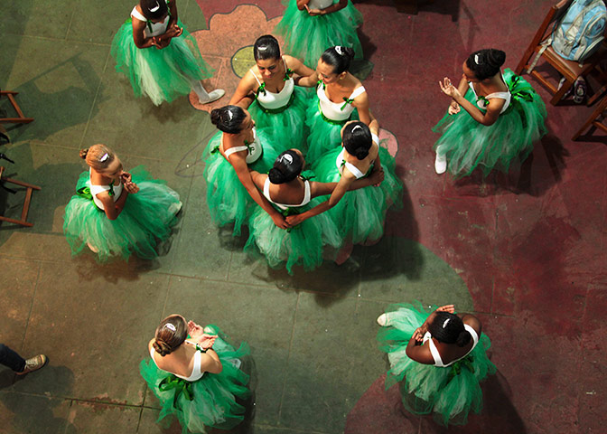 24 hours in pictures: Girls in a ballet class in Rio de Janeiro