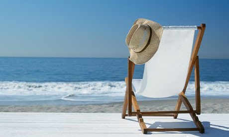 Deck chair looking out to sea