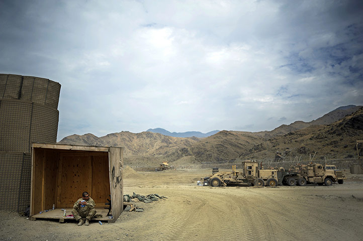 24 Hours:  A U.S. Army soldier at Forward Operating Base Joyce in Afghanistan
