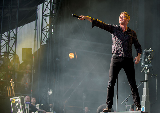 V Festival day 1: Tom Chaplin of Keane on day 1 at Hylands Park, Chelmsford