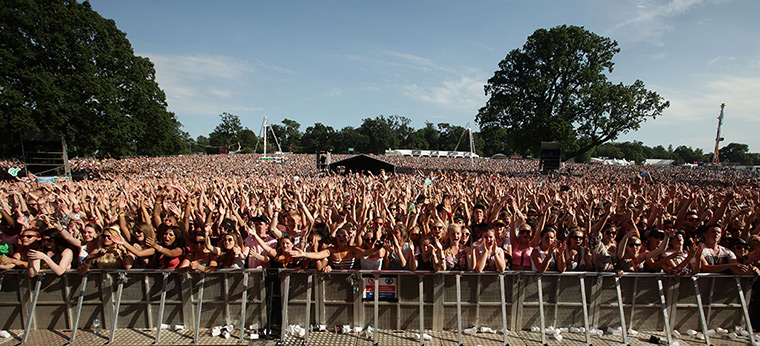 V Festival day 1: The crowd watch Labrinth performing in Hylands Park