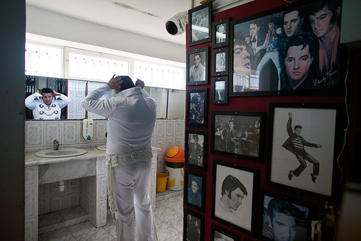 24 hours: Neve Ilan, Israel: Eran, an Israeli Elvis Presley impersonator, gets ready 