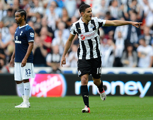 prem gallery: Hatem Ben Arfa is fouled in the area by Aaron Lennon