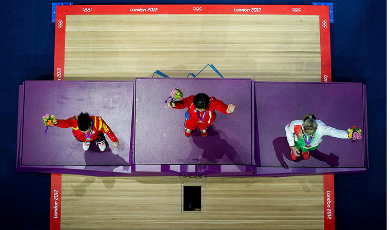 Robotic camera: Weightlifing medal ceremony