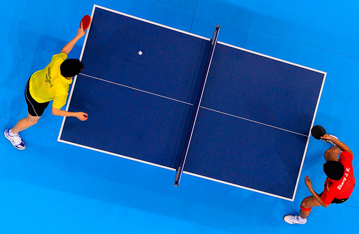 Robotic camera: Table tennis men's quarter finals match 