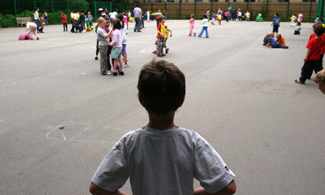 Child alone playground