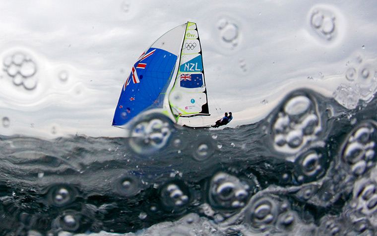24 hours: Weymouth, England: Men's 49er sailing class at London 2012 Olympic Games