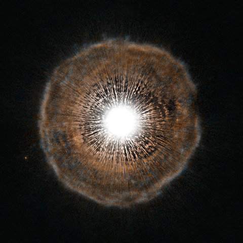 A month in space: Hubble Sees Red Giant Blow a Bubble