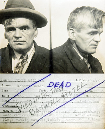 1930s Police mugshots: A mug shot from a police identification book