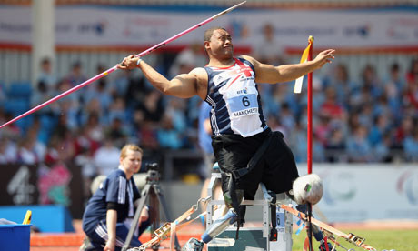 Derek Derenalagi at the BT Paralympic World Cup, 12/5/12