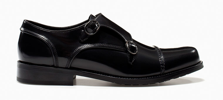 Men's autumn buys: Zara black patent monk shoes