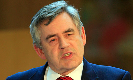 Gordon Brown speaking at the Scottish parliament