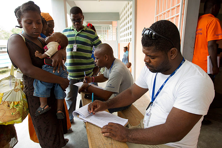 Tropical storm Isaac: Members of the International Organization for Migration