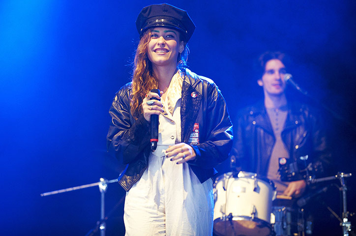 Reading and Leeds :  Samantha Urbani of Friends performs on stage Leeds Festival