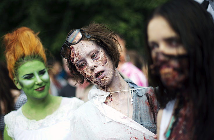 Zombie walk: All sorts of zombies participate in the walk
