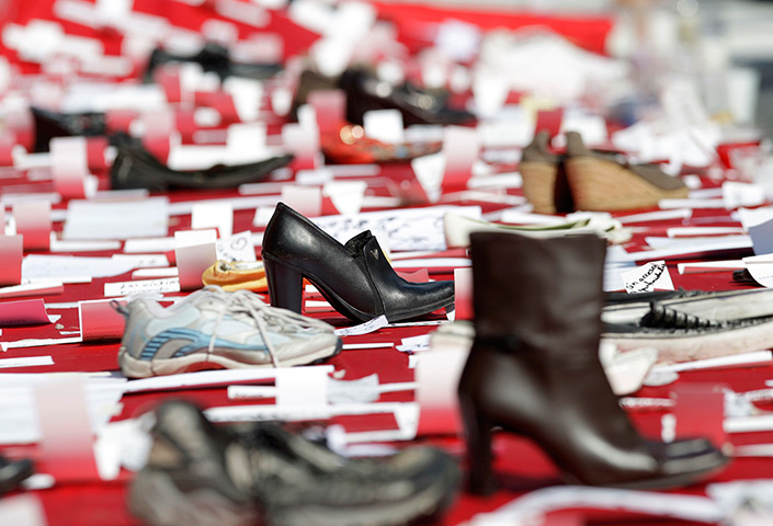 24 hours in pictures: Victims' belongings at an event marking the anniversary of an arson attack at a casino in Monterrey, Mexico