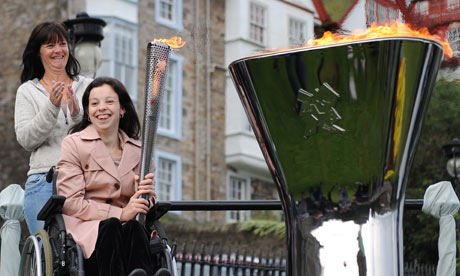 Rosie Smith lights the Paralympic cauldron
