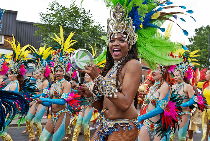 Notting Hill Carnival: Performers take part in the Notting Hill Carnival