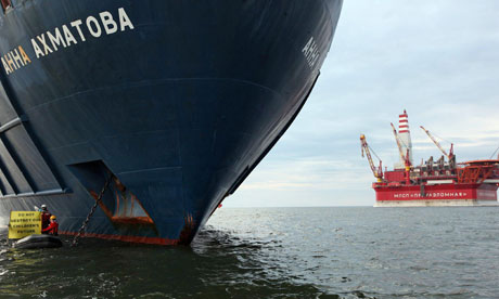 Greenpeace activists Pechora Sea