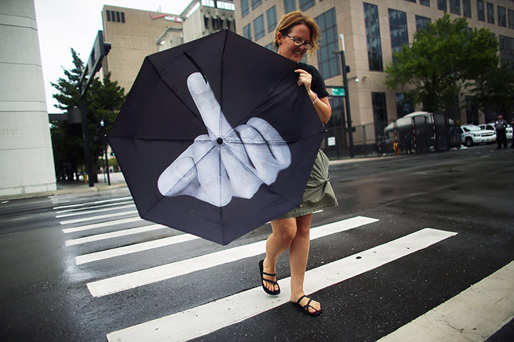 RNC Protest: Obscene umbrella