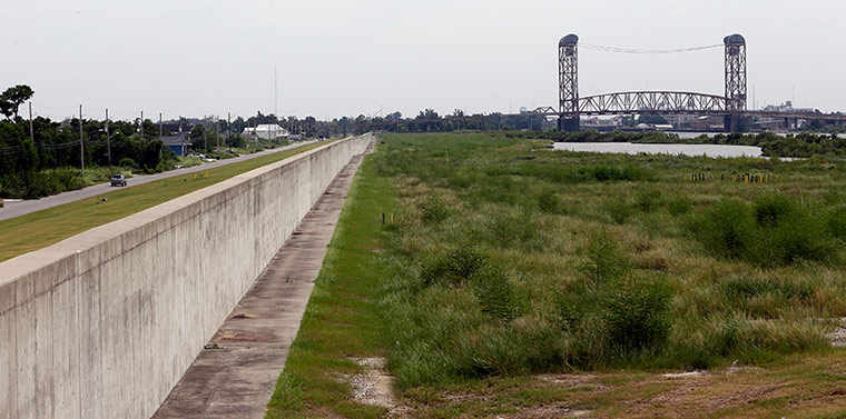 Tropical storm Isaac: Industrial Canal levee