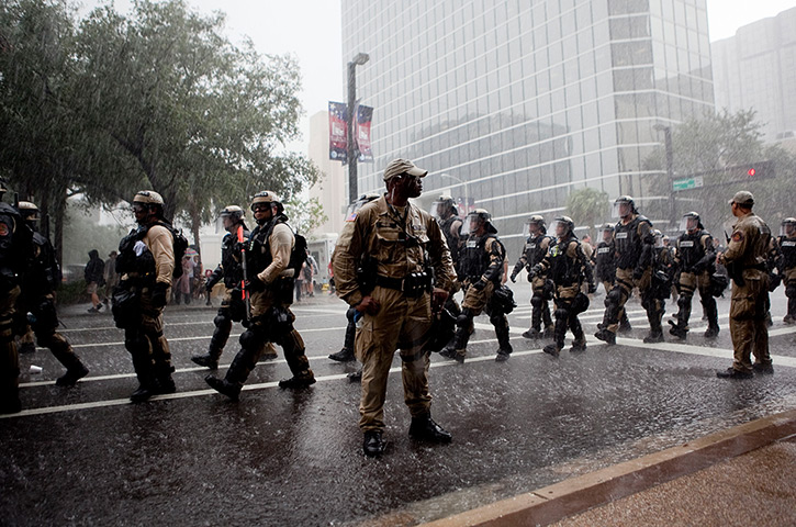 Tropical storm Isaac: Protesters Demonstrate During The Republican National Convention