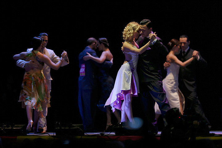 World tango championships: Dmitry Vasin and Taya Finenkova compete during Tango Dance salon finals