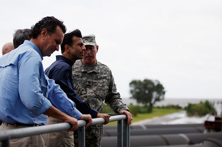 Hurricane Isaac: Bobby Jindal at Canal