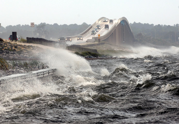 Hurricane Isaac: Navarre Beach causeway