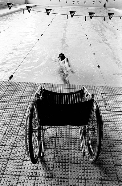 GNM Archive Paralympics: Swimmer at the Stoke Mandeville Games