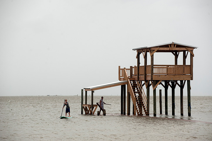 Tropical storm Isaac: East Beach, Ocean Springs, Mississipp