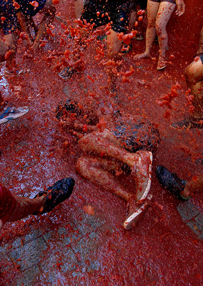 tomatina festival: Revellers battle in tomato pulp