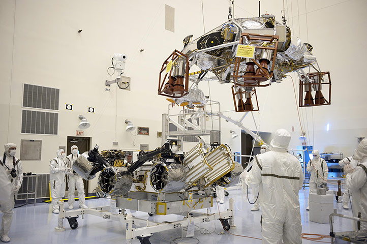 Mars Curiosity rover: Curiosity Joined by Descent Stage.