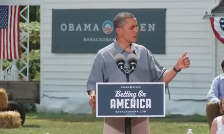 Barack Obama stumping in Ohio, 2012