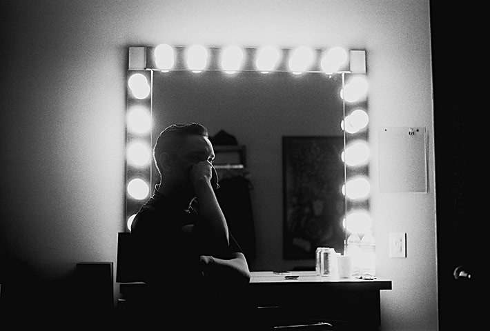 The XX: Oliver Sim backstage at The Tonight Show with Conan O'Brien