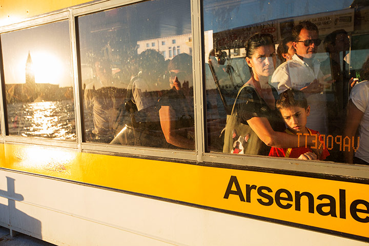 Venice architecture: Visitors arrive at the Arsenale vaparetto stop