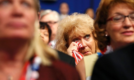 Woman cries at Republican national convention