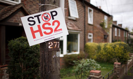 'Stop HS2' sign on a telegraph pole