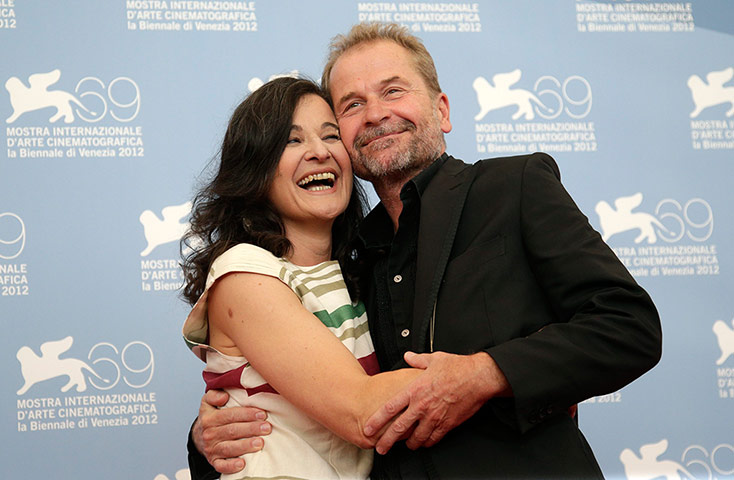Venice Film Festival: Ulrich Seidl poses with Maria Hofstatter at a photocall