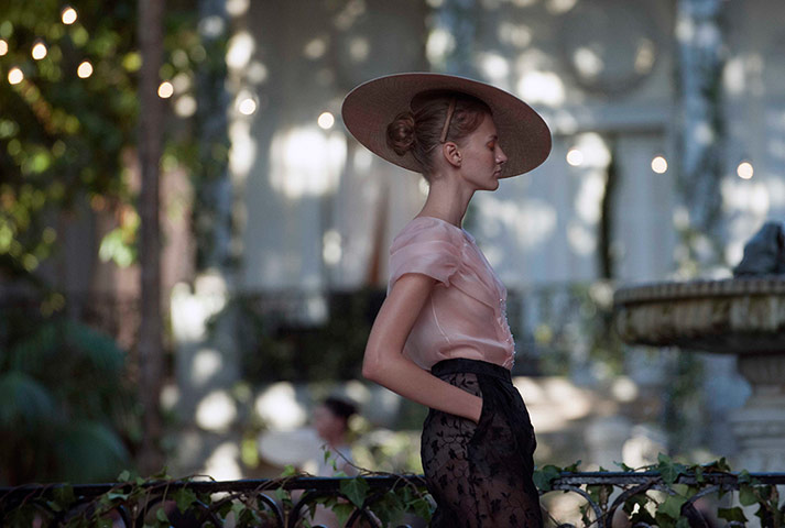 24 Hours: Madrid, Spain: A model displays a creation for the DELPOZO collection