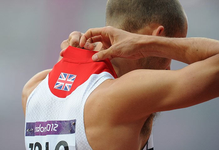 Tom Jenkins 2: Britain's Dai Greene prepares to run in the 400m hurdles