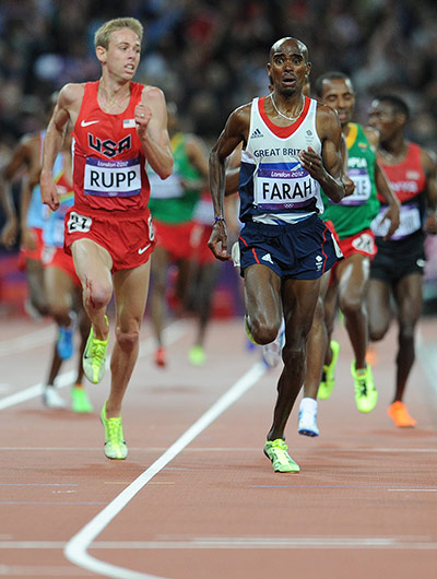 Tom Jenkins 4: Mo Farah of Britain runs to victory in the men's 10,000m