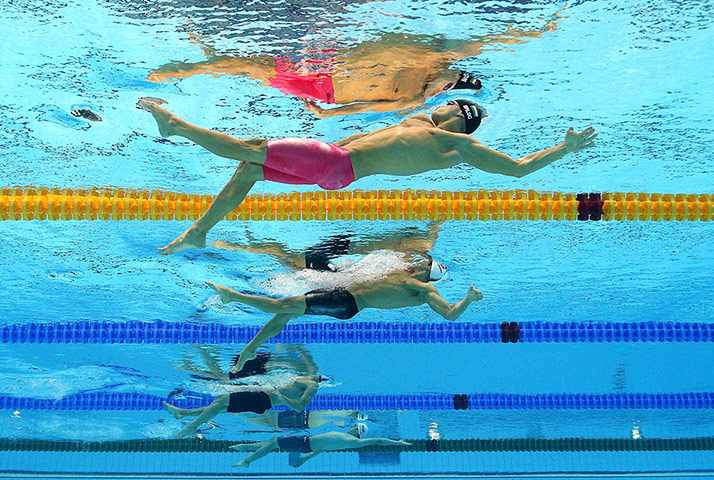 Reflections of swimming: Gabor Balog of Hungary and Aschwin Wildeboer Faber of Spain