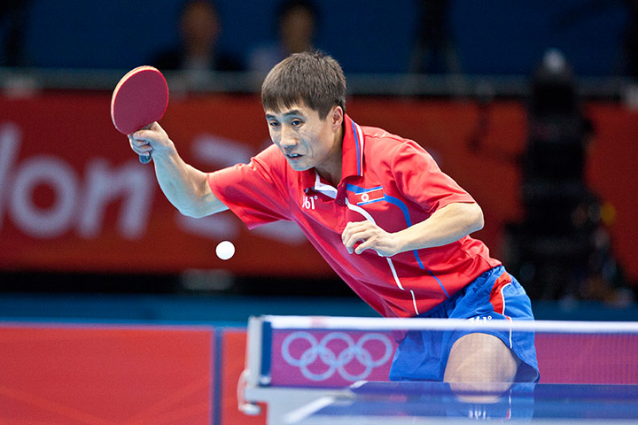 Table tennis: Bong Hyok Kim of North Korea returns to Seungmin Ryu of South Korea