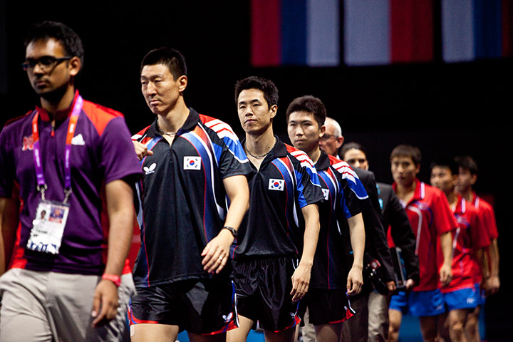 Table tennis: The Korean teams come out into the Excel centre