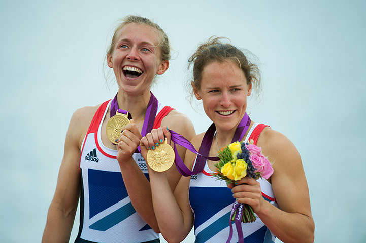 Team GB medals: Katherine Copeland and Sophie Hosking with their gold medals