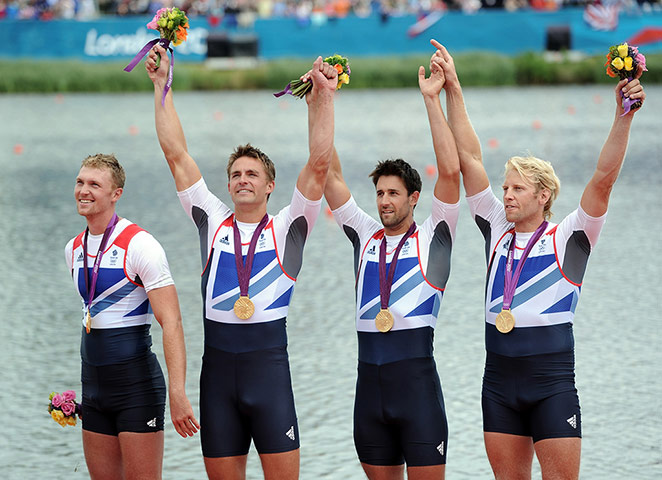 Team GB medals: Pete Reed, Andrew Triggs Hodge, Alex Gregory and Tom James took gold