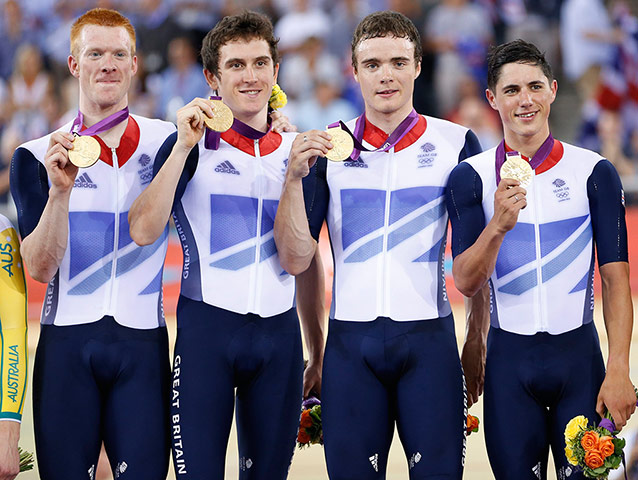 Team GB medals: Edward Clancy, Geraint Thomas, Steven Burke and Peter Kennaugh