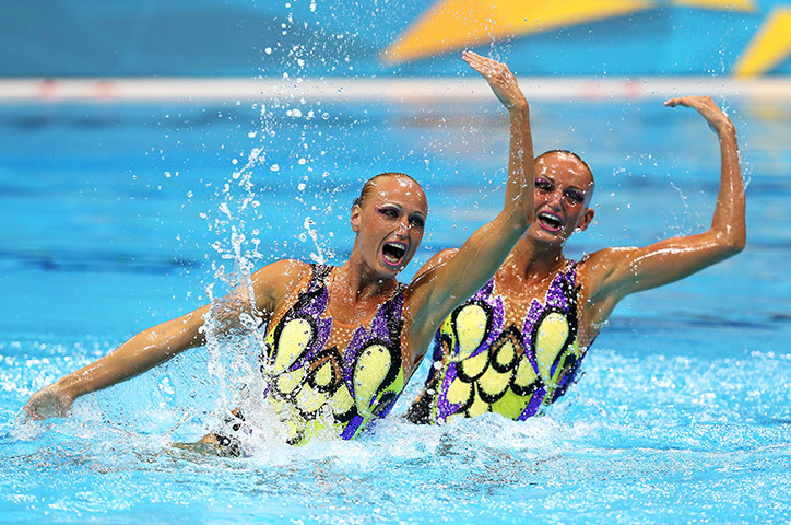 Synchronised swimming: Nadine Brandl and Livia Lang of Austria
